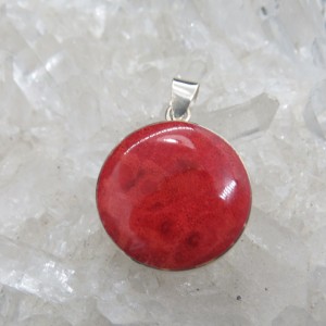 Colgante coral y plata