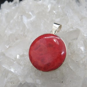 Colgante coral y plata