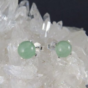 Pendientes cuarzo verde y plata