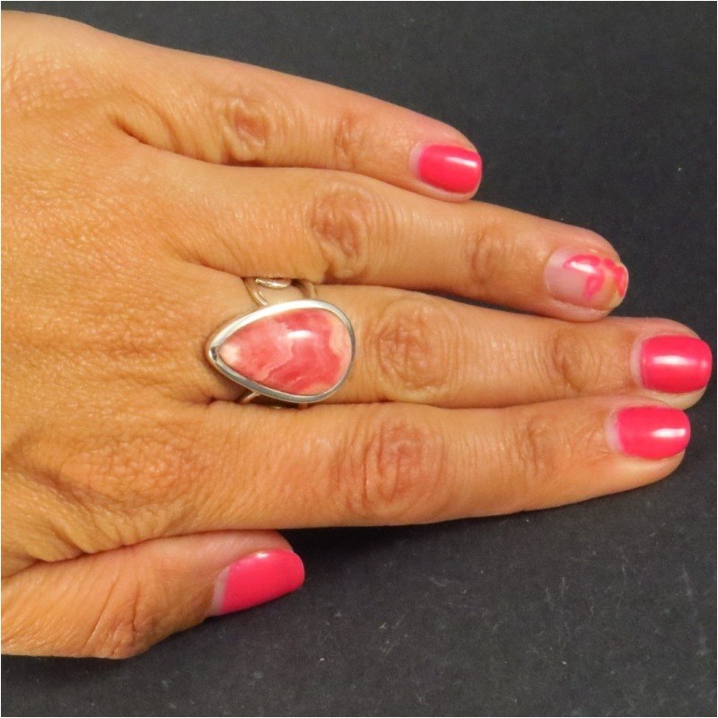 Anillo rodocrosita y plata Anillo rodocrosita y plata