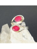 Anillo rubí y plata