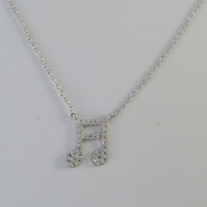 Collar nota musical plata