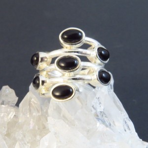 Anillo ónix y plata