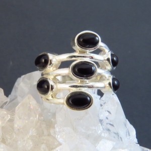 Anillo ónix y plata