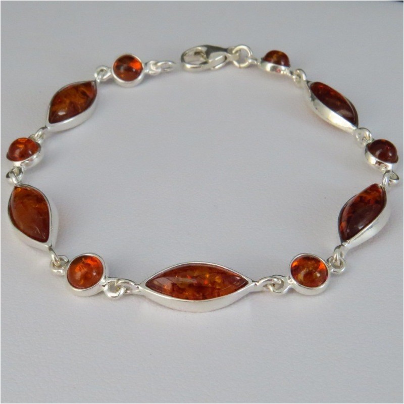 Pulsera joyería ámbar y plata Pulsera joyería ámbar y plata