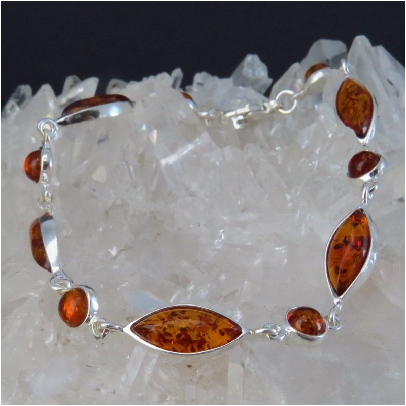 Pulsera joyería ámbar y plata Pulsera joyería ámbar y plata