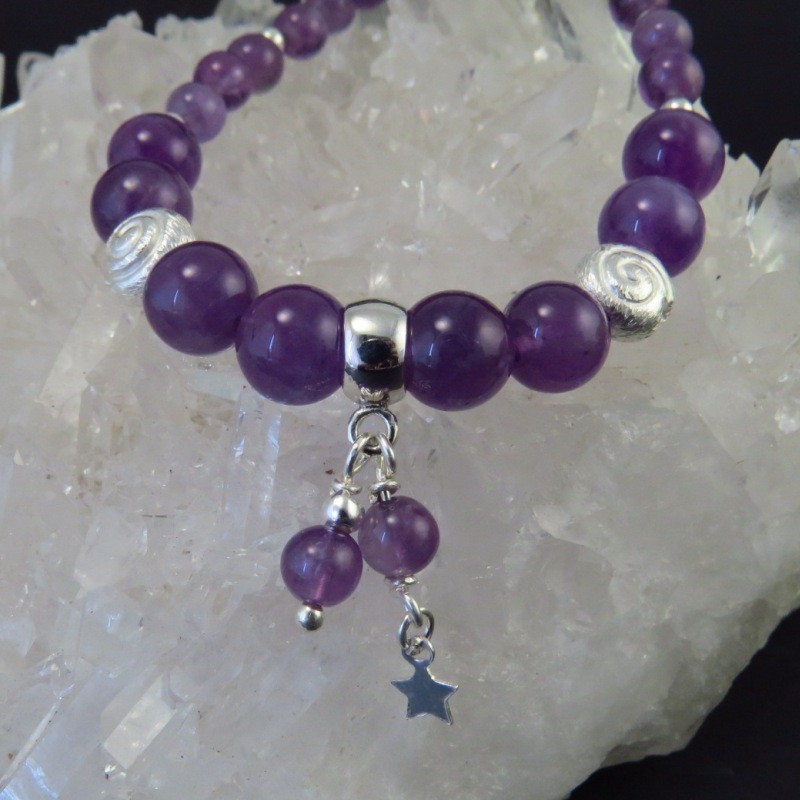 Pulsera amatista y plata Pulsera amatista y plata