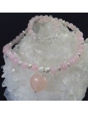 Collar cuarzo rosa y plata - La Tienda de los Minerales