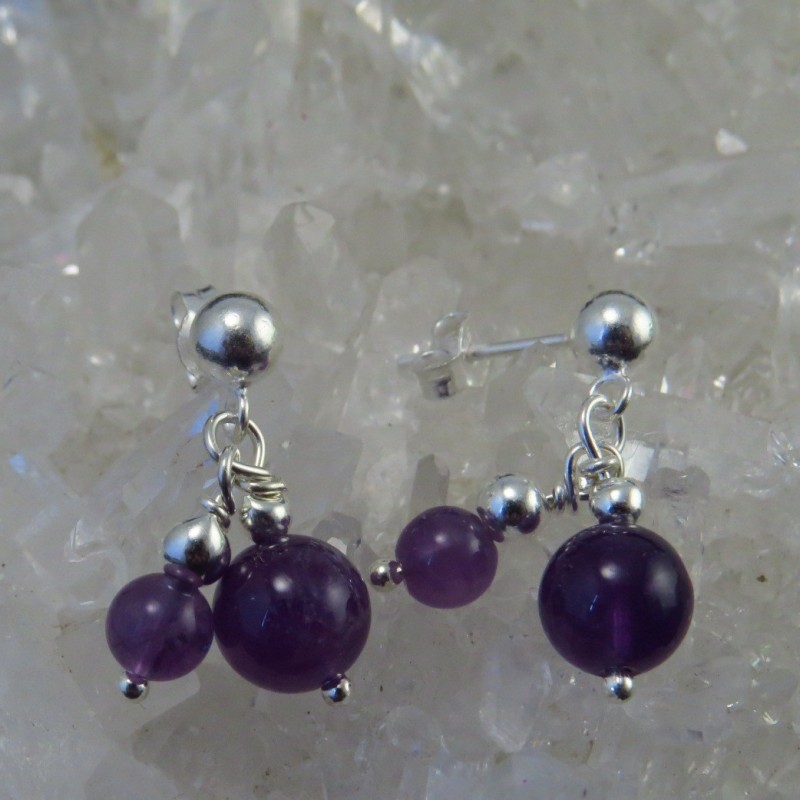 Pendientes amatista y plata Pendientes amatista y plata