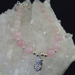 Conjunto cuarzo rosa y plata