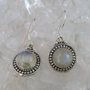 Pendientes piedra luna y plata