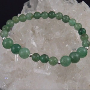 Pulsera cuarzo verde y plata