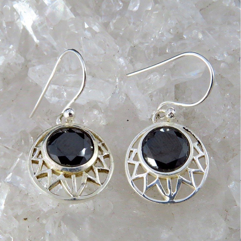 Pendientes cuarzo ahumado y plata Pendientes cuarzo ahumado y plata