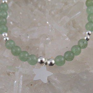 Pulsera cuarzo verde y plata