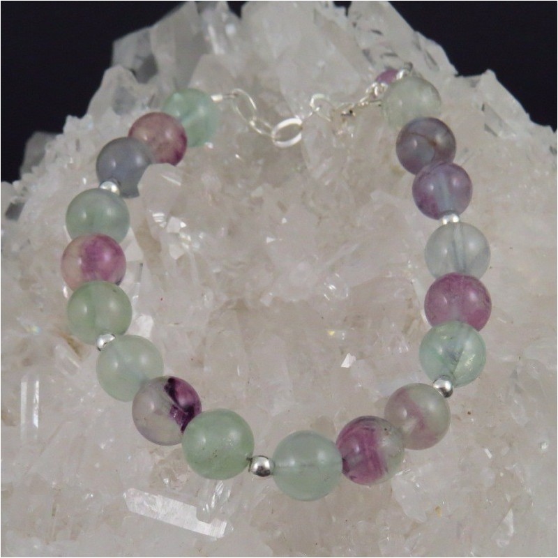 Pulsera Fluorita y plata Pulsera Fluorita y plata