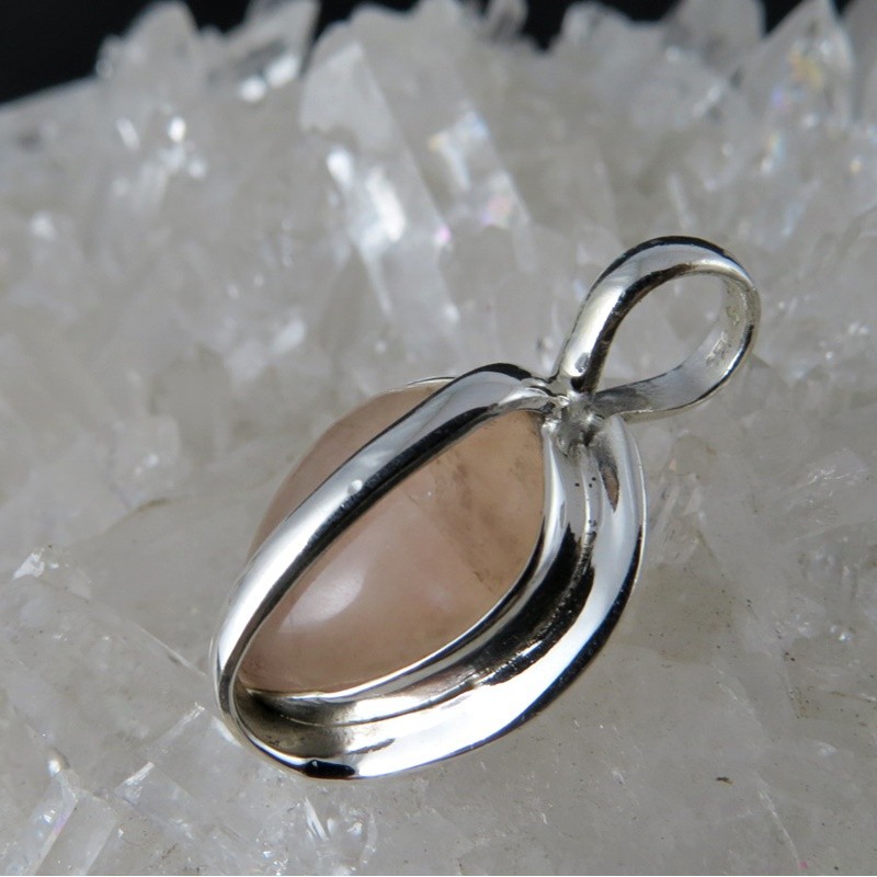 Colgante cuarzo rosa y plata Colgante cuarzo rosa y plata