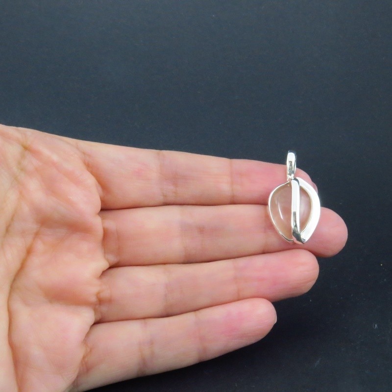 Colgante cuarzo rosa y plata Colgante cuarzo rosa y plata