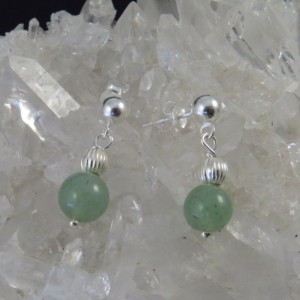 Pendientes cuarzo verde y plata