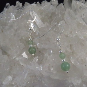 Pendientes cuarzo verde y plata