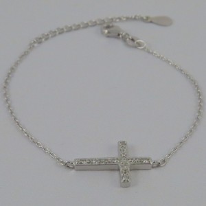 Pulsera cruz plata