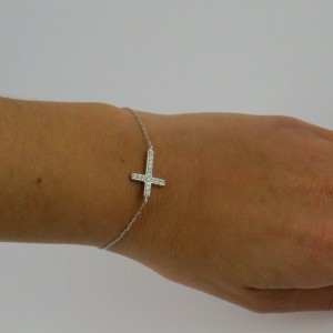 Pulsera cruz plata