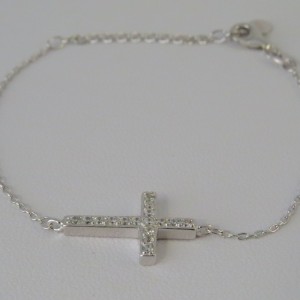 Pulsera cruz plata