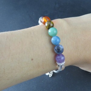 Pulsera siete chakras y plata 925 mm