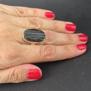 Anillo turmalina y plata