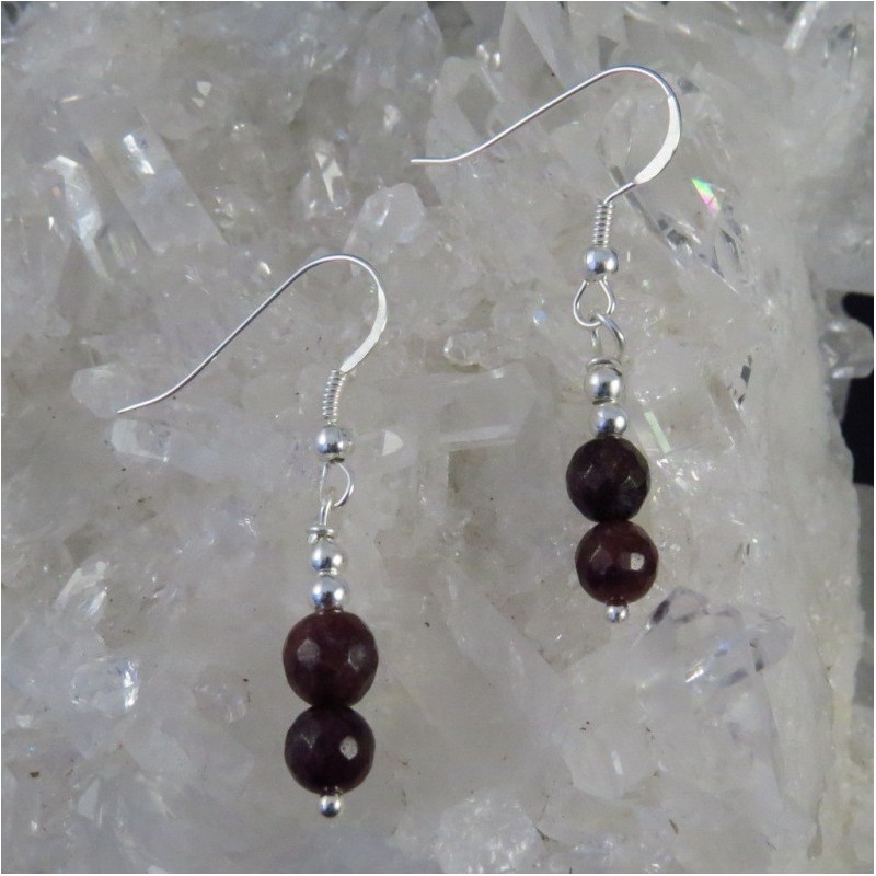 Pendientes granate y plata Pendientes granate y plata