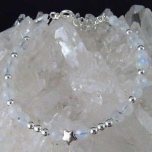 Pulsera piedra luna y plata