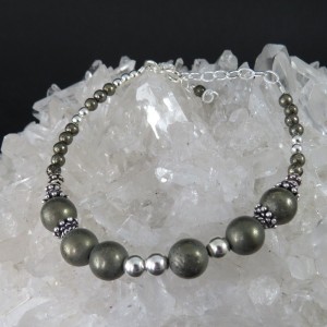 Pulsera pirita y plata