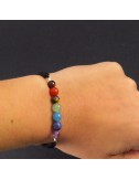 Pulsera siete chakras con cordón de seda