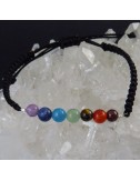 Pulsera siete chakras con cordón de seda