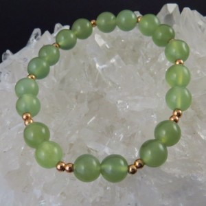 Pulsera jade y oro rosa