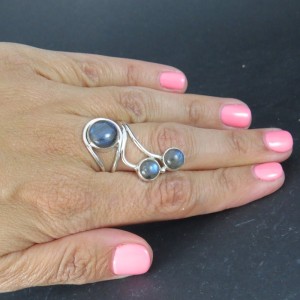 Anillo labradorita y plata