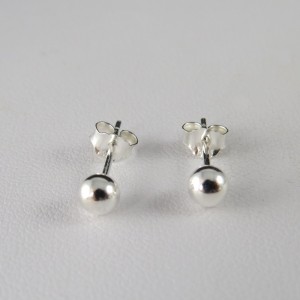 Pendientes bola plata