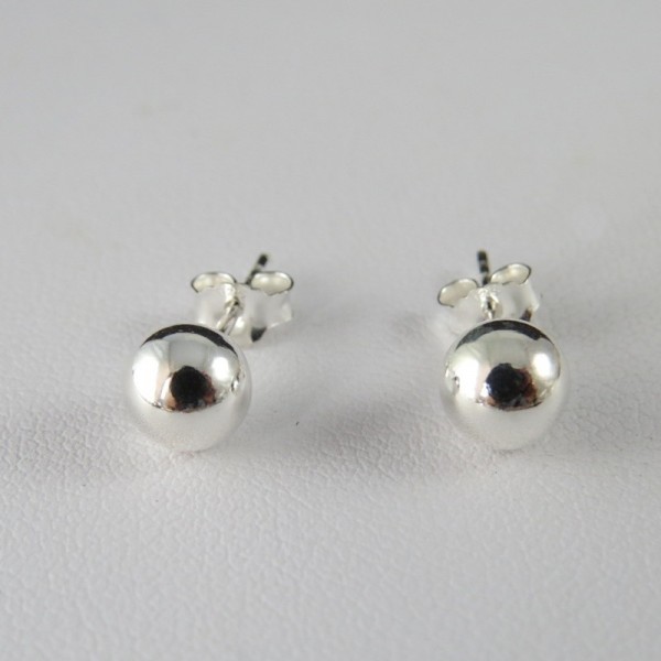 Pendientes bola plata