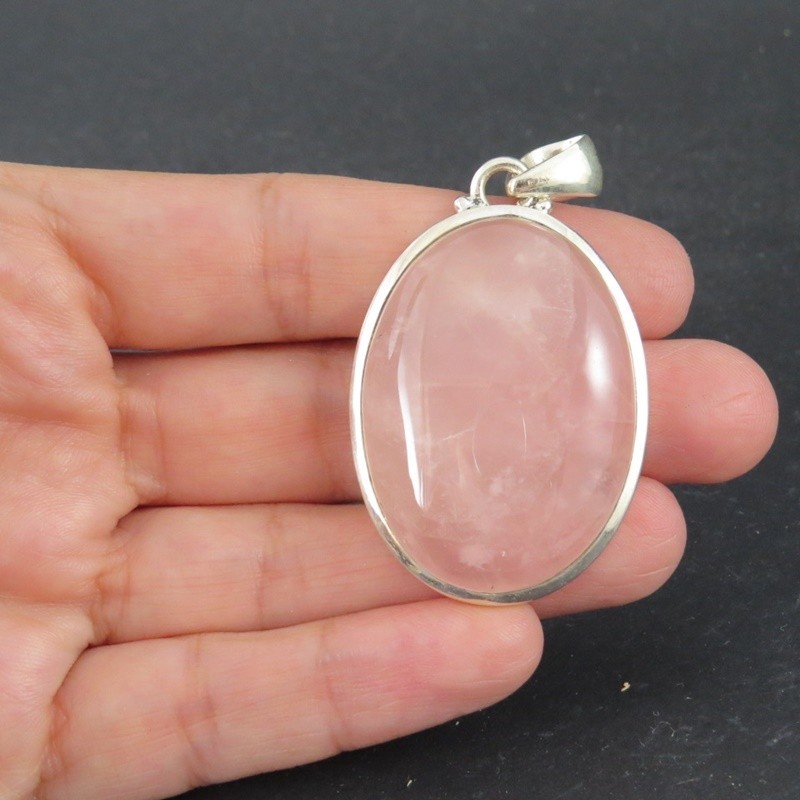 Colgante cuarzo rosa y plata Colgante cuarzo rosa y plata