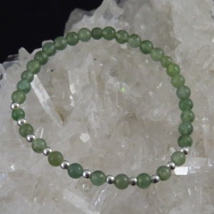 Dúo pulseras cuarzo verde y plata